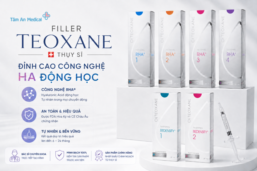 Các dòng Teoxane đang sử dụng tại Tâm An Medical